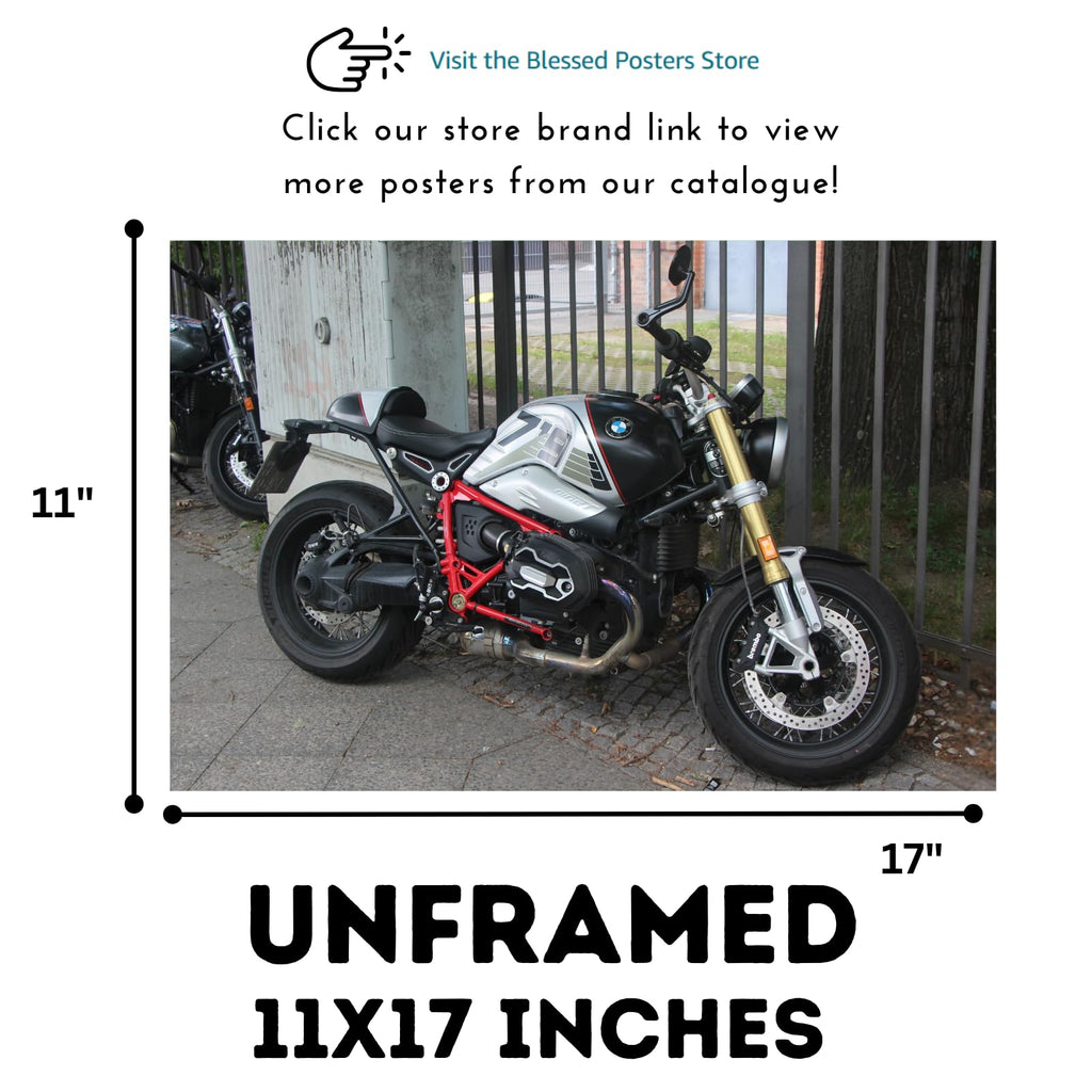 BMW R nineT Poster - Motorcycle Wall Art for Garage, Living Room or Office
