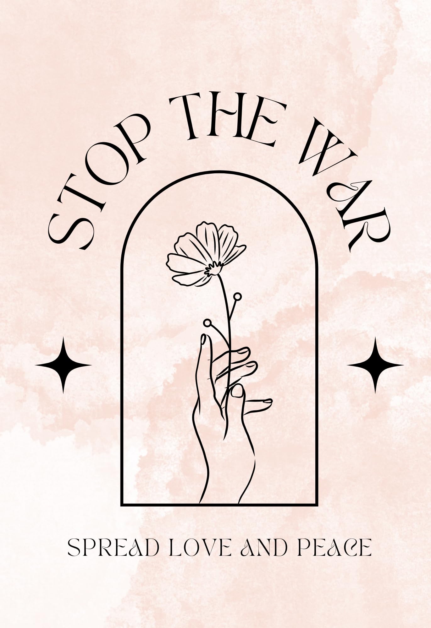 Stop the War Poster Peace and Love Wall Art Anti War Print Inspirational Artwork Girl Room Decor College Student Gift Bedroom Dorm Decoration