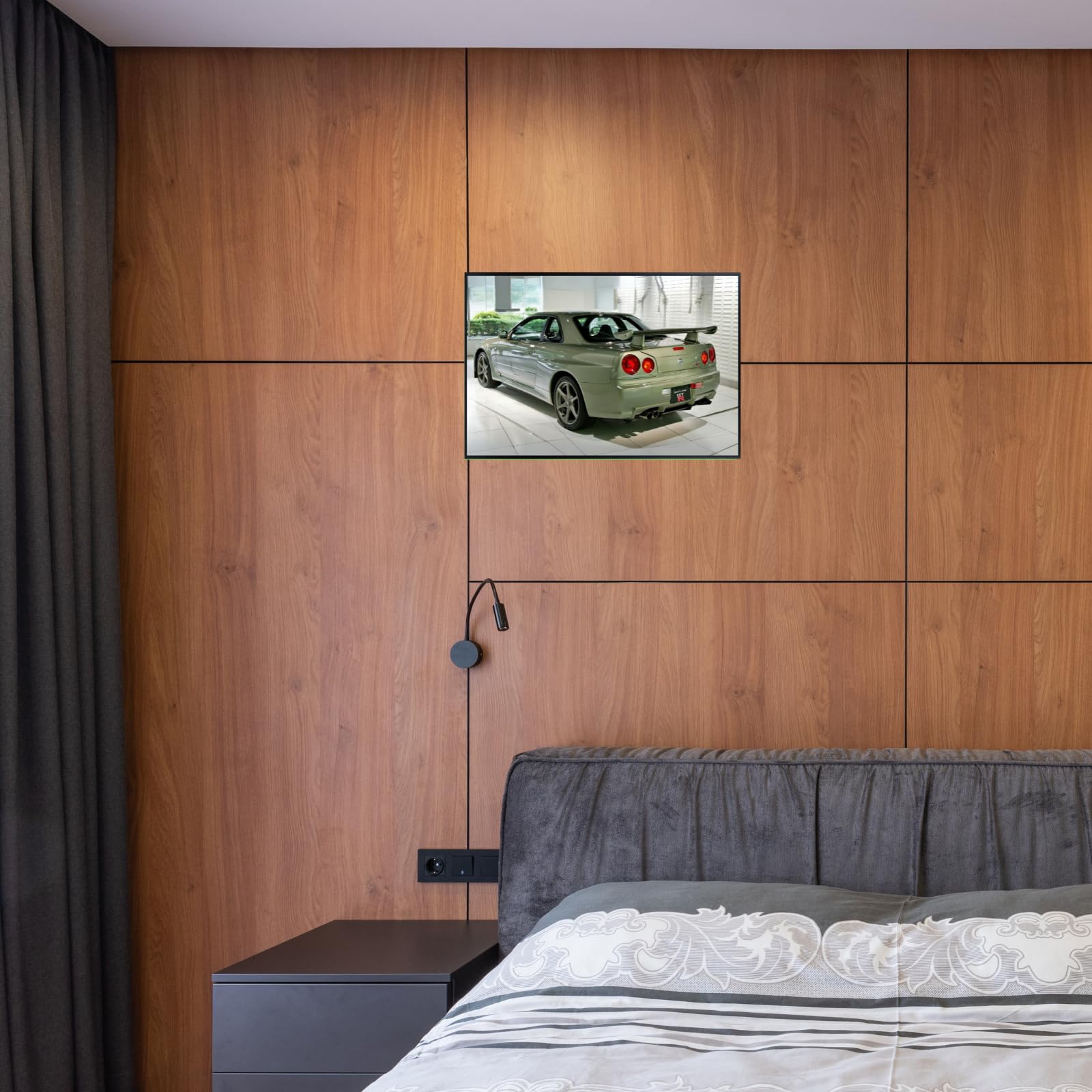Blessed Posters Nissan Skyline GT-R R34 Poster – Iconic Japanese Sports Car Wall Art for Garage, Bedroom, Office, or Living Space – Vintage JDM Decor Accent