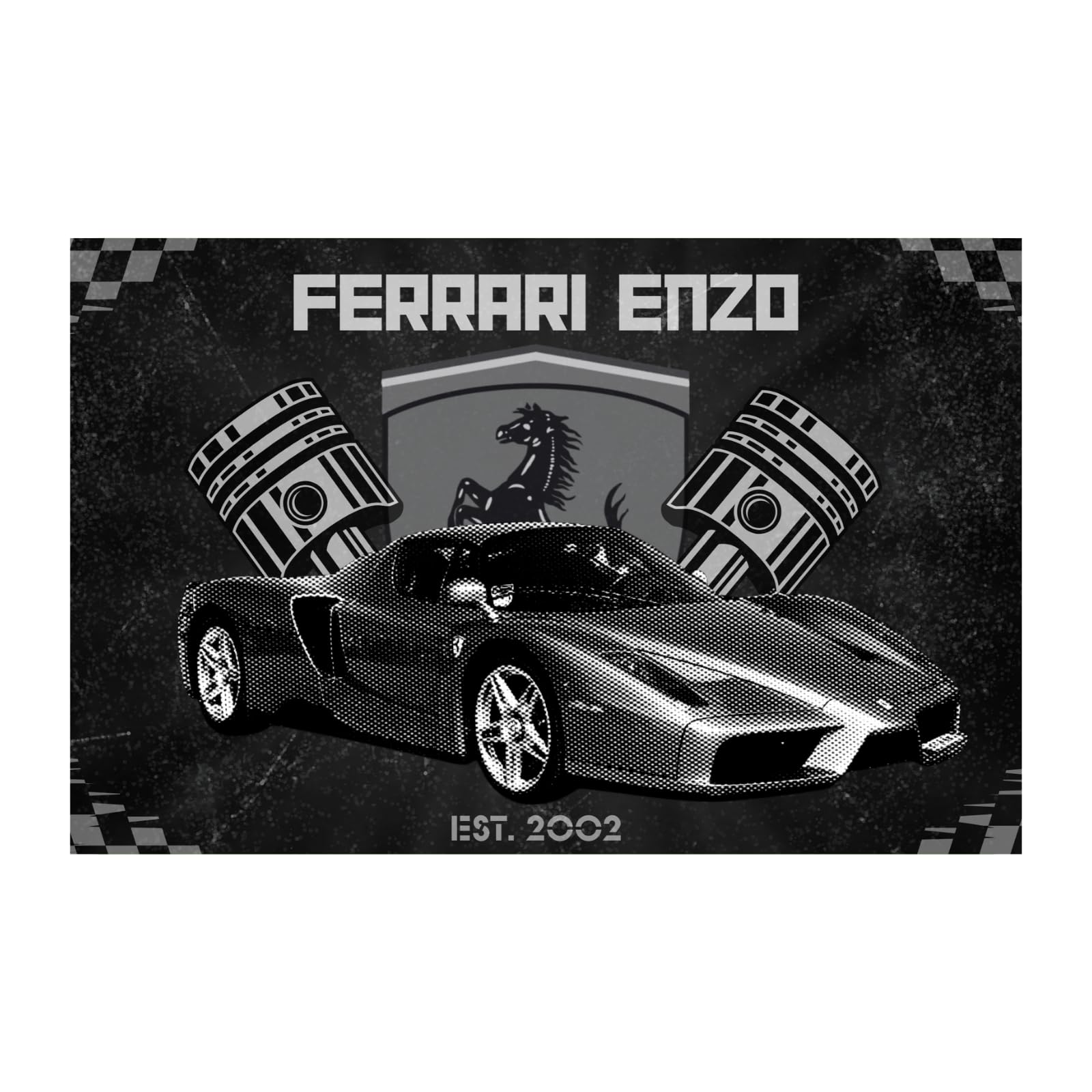 Blessed Posters Ferrari Enzo Poster – Luxury Hypercar Wall Art Print – Exotic Car Poster for Garage Office Bedroom Home Décor