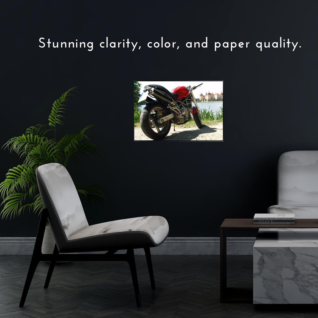 Ducati Monster Motorcycle Poster - Motor Bike Wall Decor for Garage, Office, or Man Cave