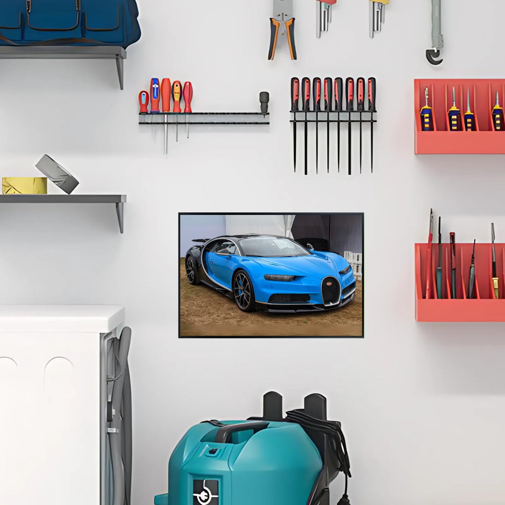 Blessed Posters Bugatti Chiron Poster – Exotic Supercar Wall Art Print for Garage Office Bedroom Living Room Décor – Luxury Car Gift for Enthusiasts
