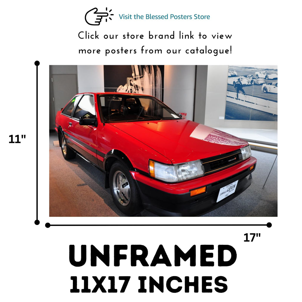 Blessed Posters AE86 Artwork – Retro Japanese Sports Car Poster for Office Bedroom Den – Timeless JDM Wall Accent