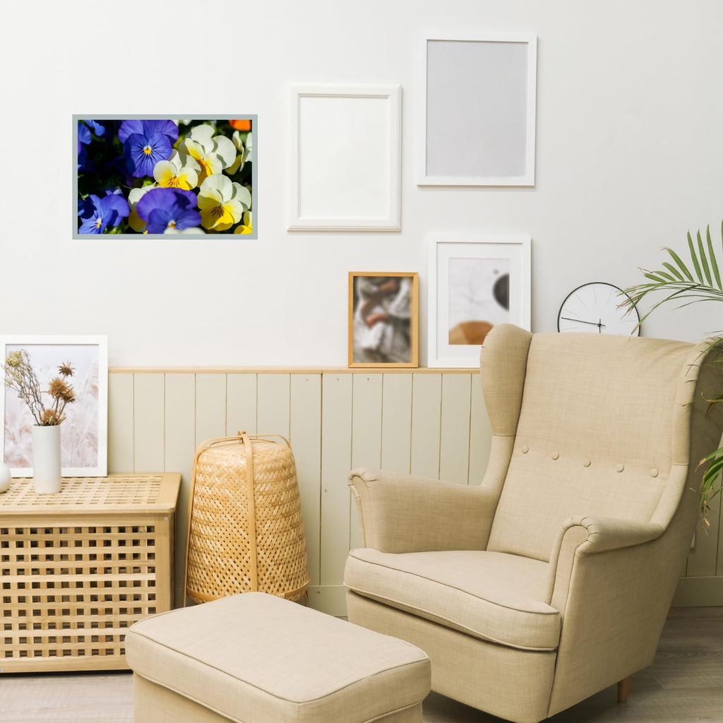 Pansy Flower Wall Art Poster – Botanical Floral Print, Vibrant Nature-Inspired Home Decor for Living Room, Bedroom, or Office