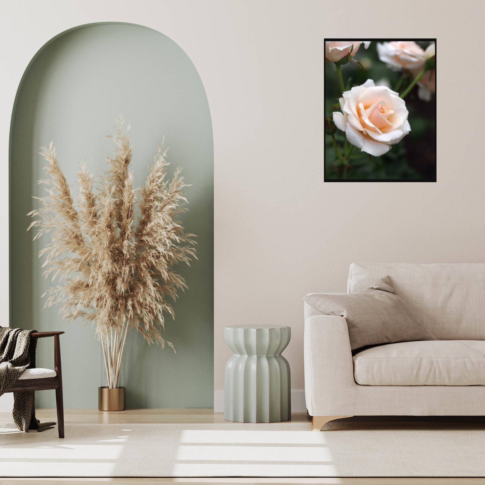 Floribunda Flower Poster Wall Art – Botanical Print for Home Decor, Vintage Floral Artwork for Living Room, Bedroom, Office, Gallery Wall Decoration