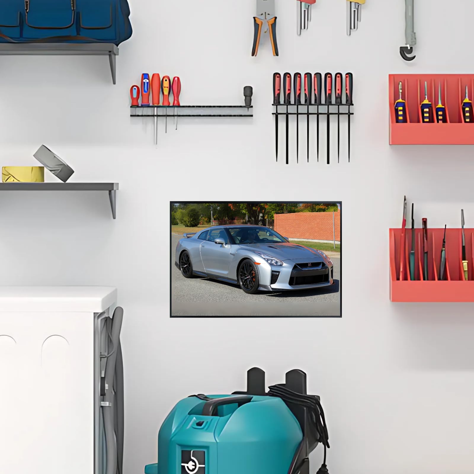 Blessed Posters Nissan GT-R Supercar Poster Luxury Automotive Wall Art for Garage Office Bedroom Living Room Decor