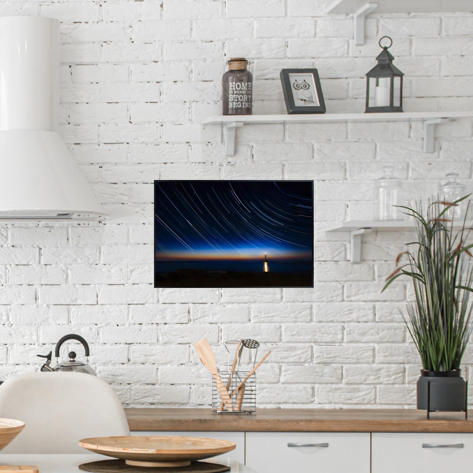 Blessed Posters Star Trails Panorama Poster – Galaxy Night Sky Wall Art for Bedroom Living Room Office or Home Decor – Space Astronomy Photography Print