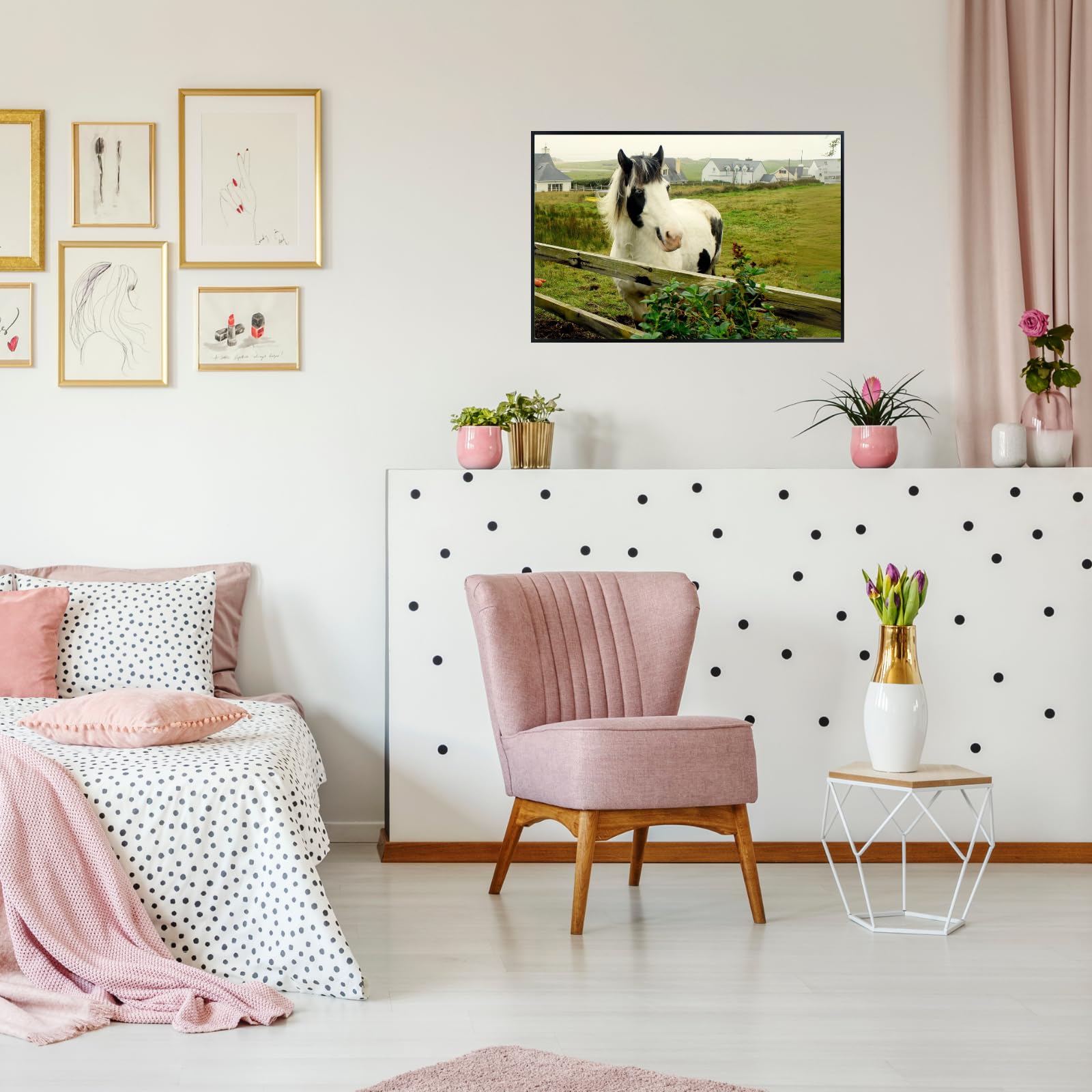 White Horse Poster – Elegant Wildlife Wall Art Print for Bedroom, Living Room, Office, Home or Study Décor
