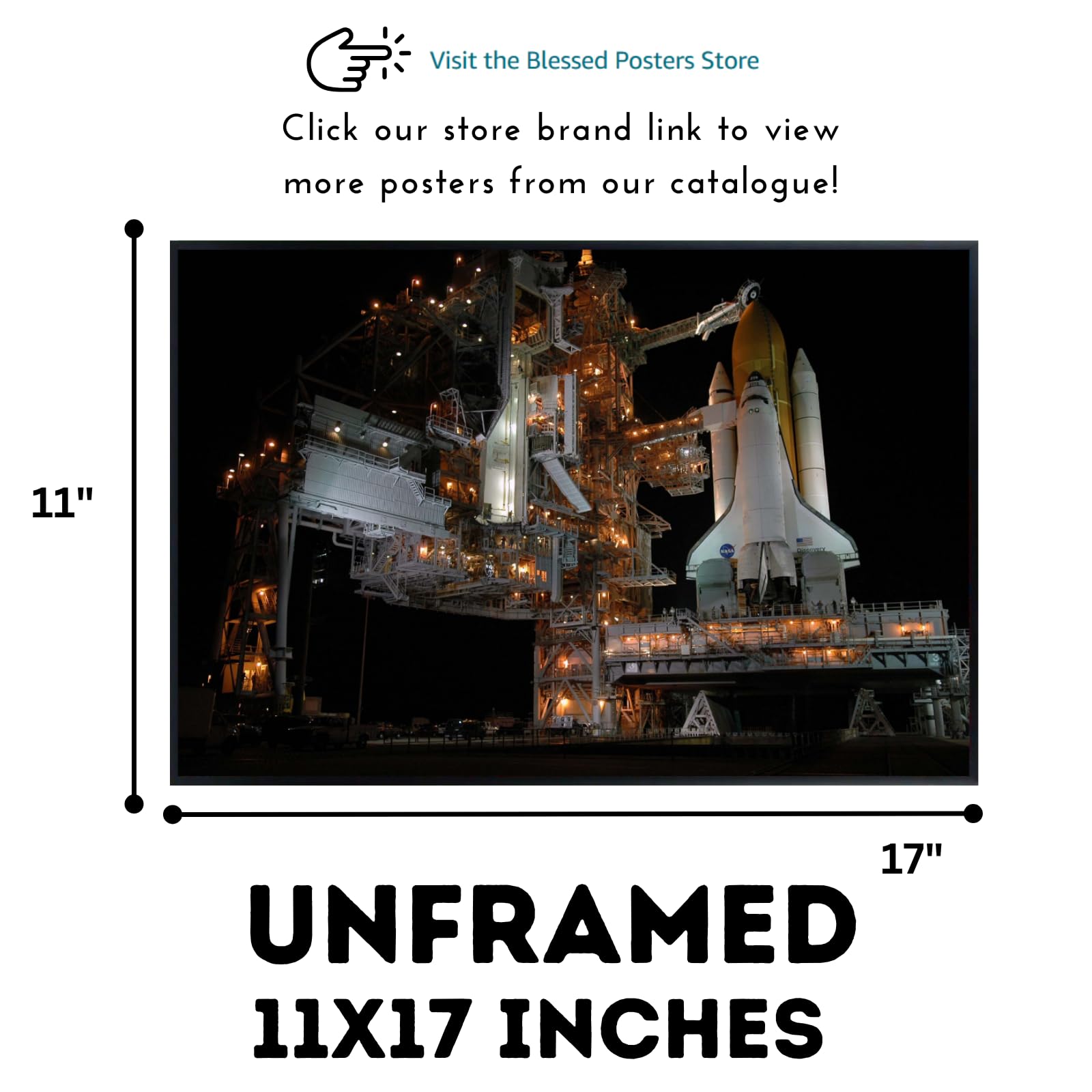Blessed Posters STS 114 Space Shuttle Poster – NASA Galaxy Wall Art Print for Home Office Bedroom Decor – Space Shuttle Photography Artwork