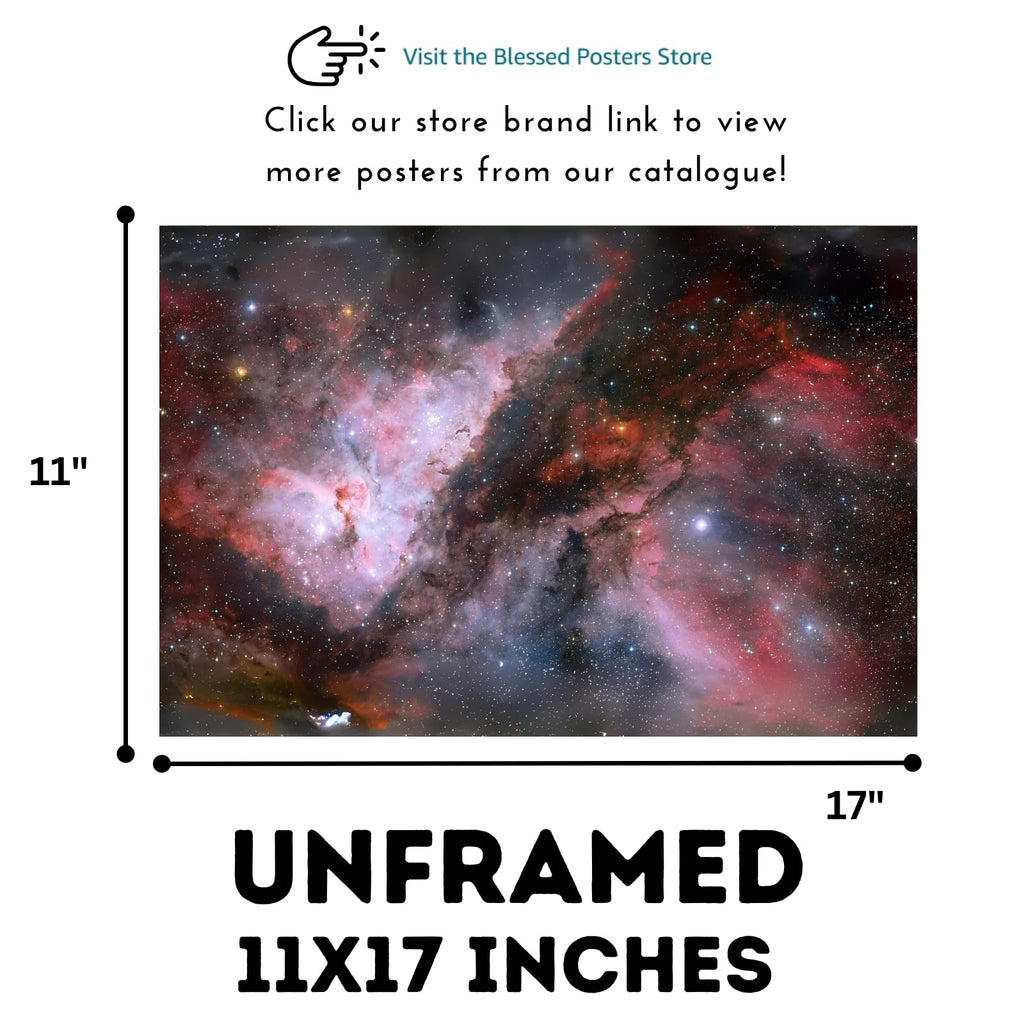 Blessed Posters Carinae Nebula Poster – Night Sky Wall Art Print – Space Astronomy Photography for Bedroom Living Room Home Office Decor