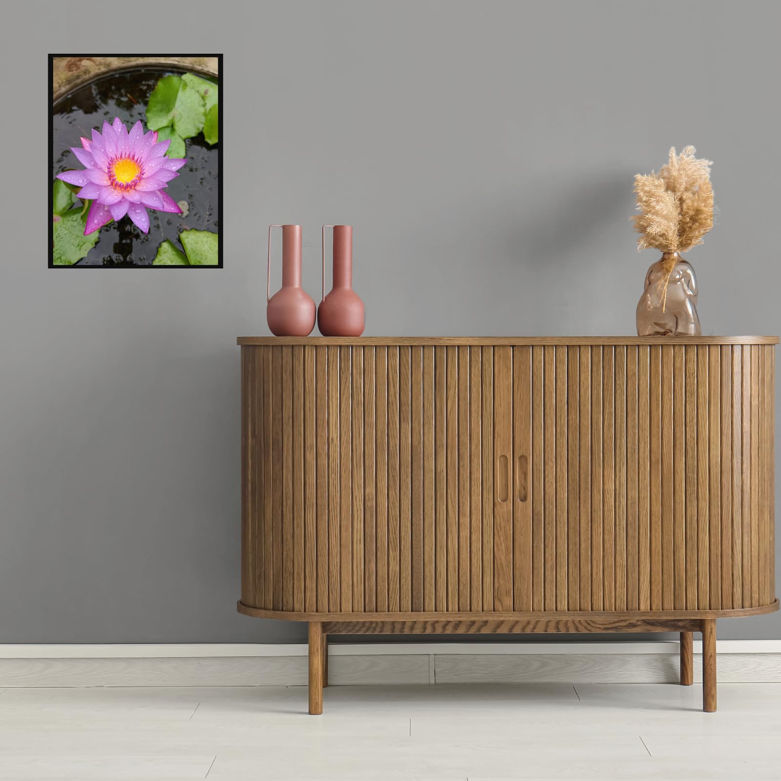 Lotus Flower Wall Art Poster – Serene Botanical Home Decor Print for Living Room, Bedroom, Office, Yoga or Meditation Space