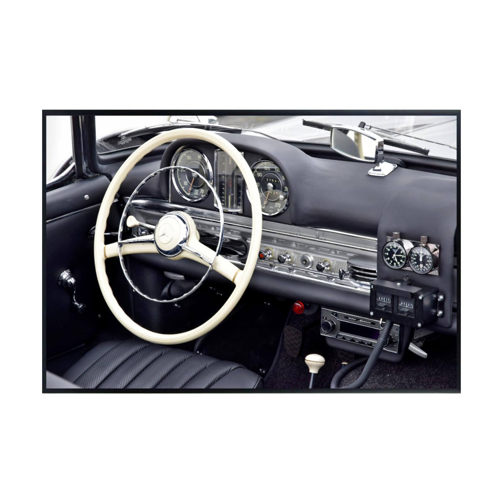 Blessed Posters Mercedes-Benz 300SL Gullwing Wall Art – Classic German Sports Car Poster for Garage, Office, or Living Room – Vintage Automotive Print – Luxury Car Decor Gift