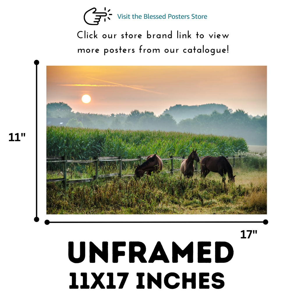 Majestic Umland Horses Poster – Scenic Wildlife Wall Art for Study, Office, Bedroom, or Home Décor