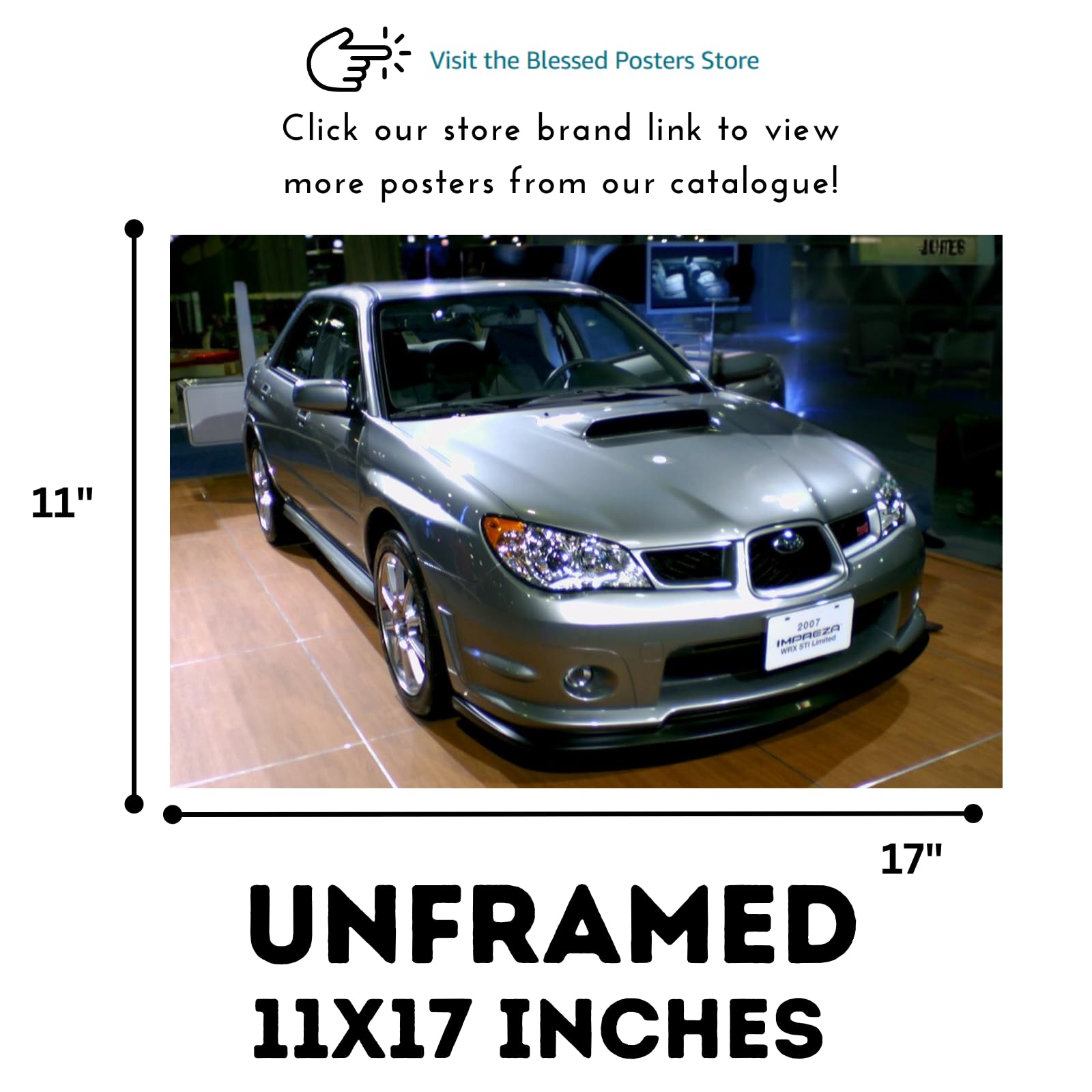 Blessed Posters WRX STI GD Wall Poster – Legendary JDM Turbo Car Art for Garage Bedroom Office or Living Room – Collector Tuner Decor