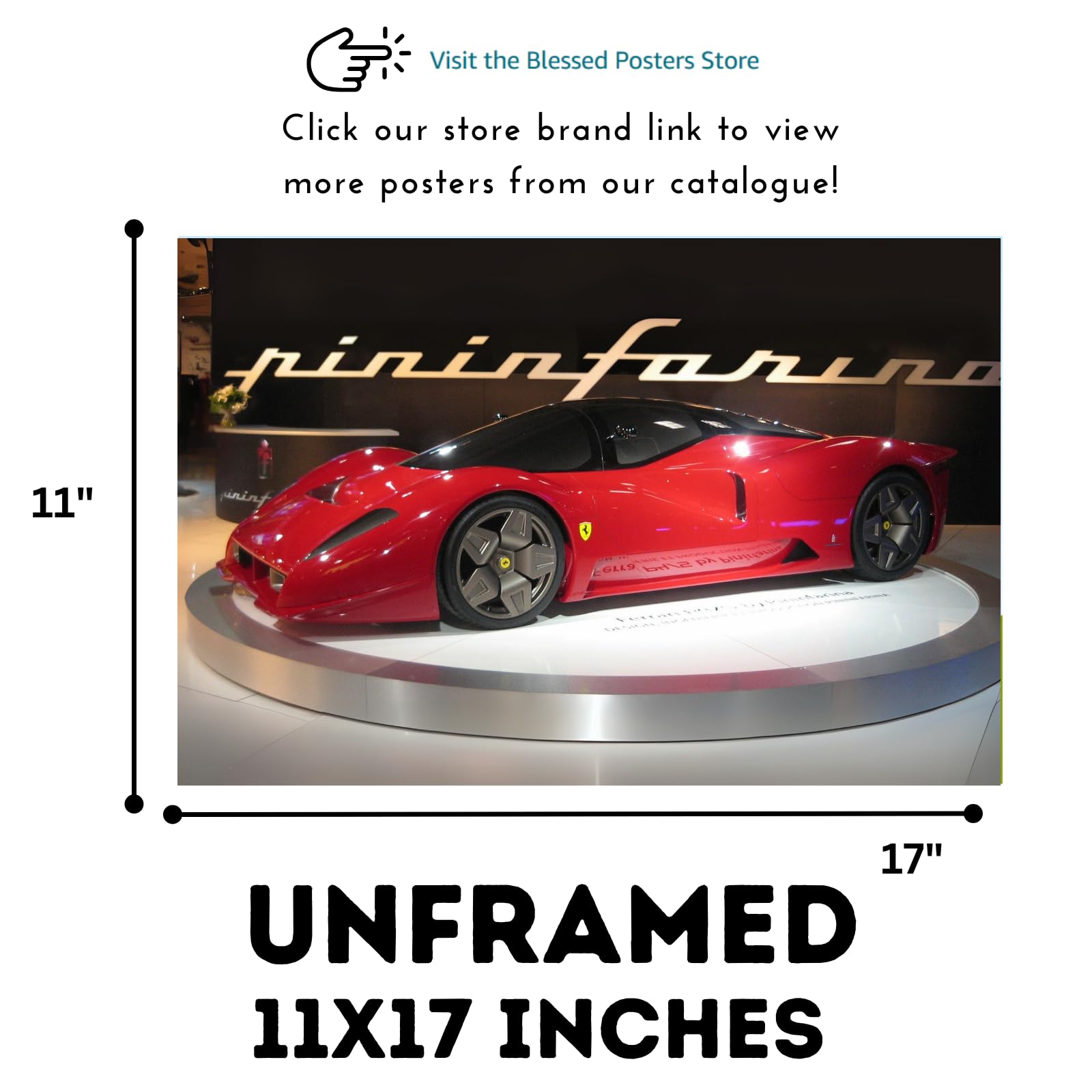 Blessed Posters Ferrari Enzo Poster – Iconic Italian Supercar Wall Art Print – Classic Ferrari Car Poster for Garage Office Bedroom Living Room Decor