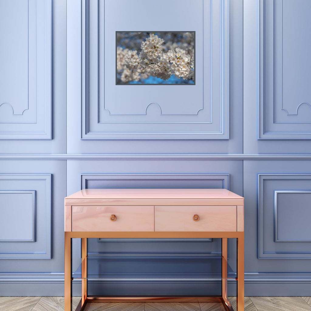 Prunus Serrulata Wall Art Poster – Cherry Blossom Botanical Print, Elegant Floral Home Decor for Living Room, Bedroom, or Office