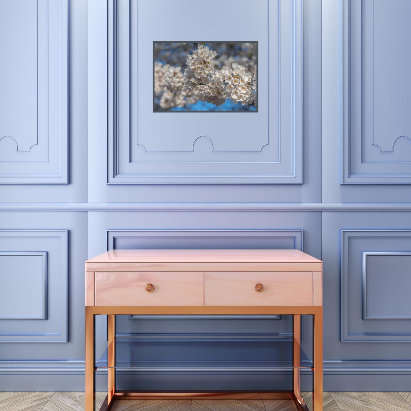 Prunus Serrulata Wall Art Poster – Cherry Blossom Botanical Print, Elegant Floral Home Decor for Living Room, Bedroom, or Office