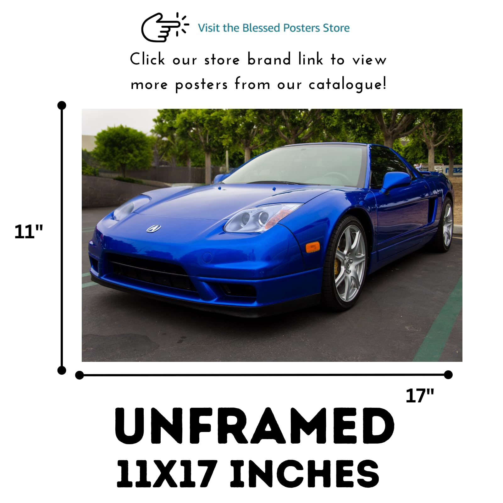 Blessed Posters NSX NA1 Poster – Legendary JDM Supercar Wall Art for Garage Bedroom Office Living Room Auto Decor