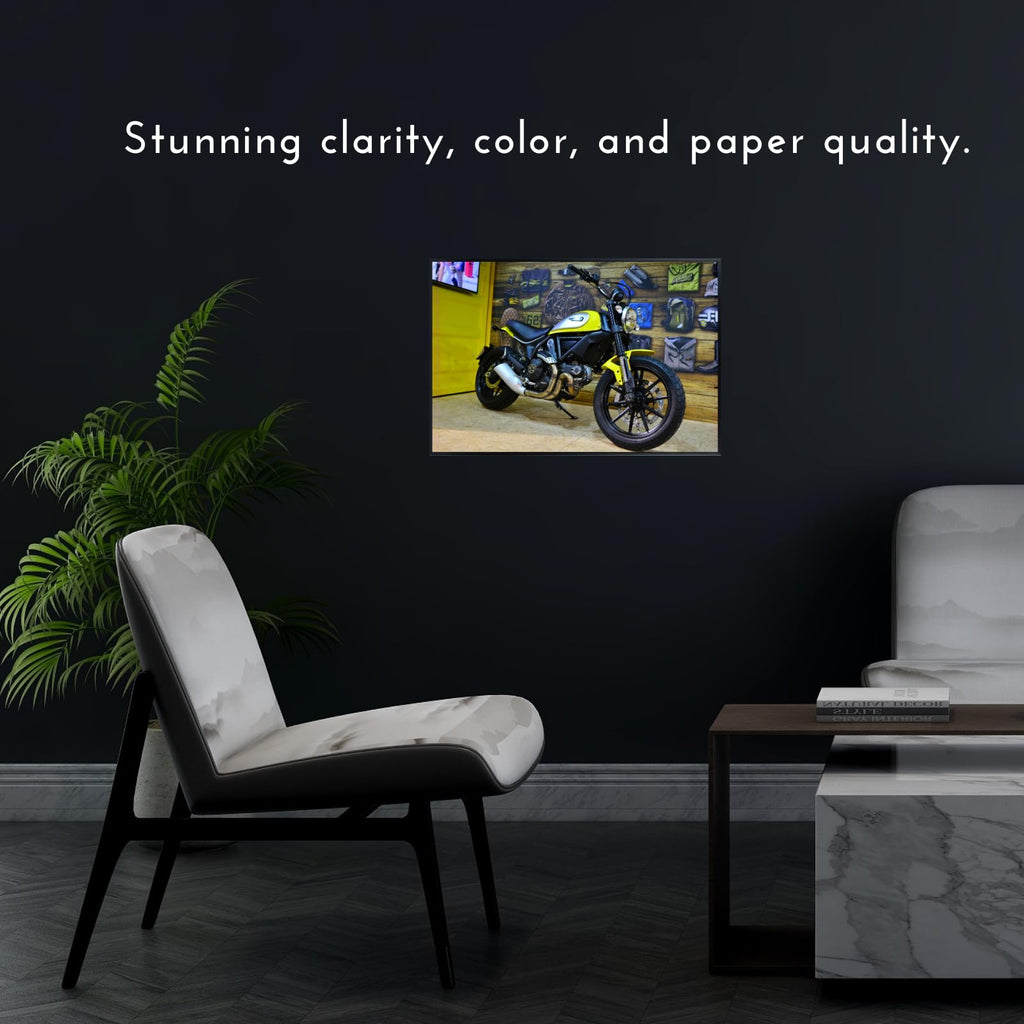 Ducati Scrambler Motorcycle Poster -  Classic Bike Decor for Garage, Office, or Man Cave