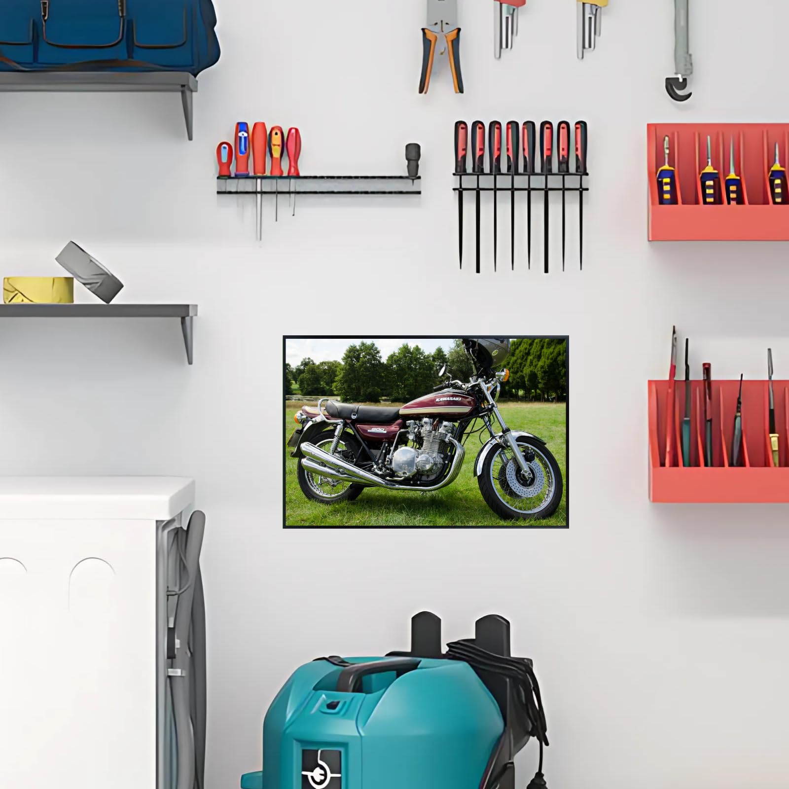Kawasaki Z1 Motorcycle Poster - Vintage Bike Wall Art Print for Garage, Office, or Man Cave