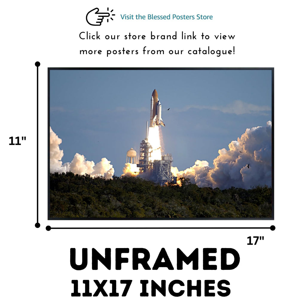 Blessed Posters STS-107 Rocket Launch Wall Art – Space Shuttle Columbia Print – NASA Astronomy Decor for Home Office Bedroom Living Room