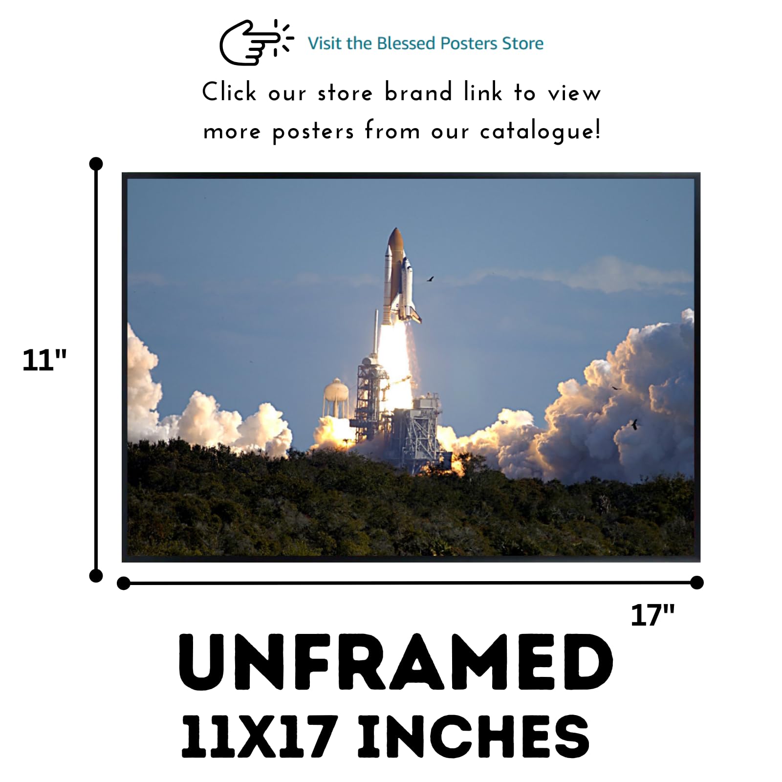 Blessed Posters STS-107 Rocket Launch Wall Art – Space Shuttle Columbia Print – NASA Astronomy Decor for Home Office Bedroom Living Room