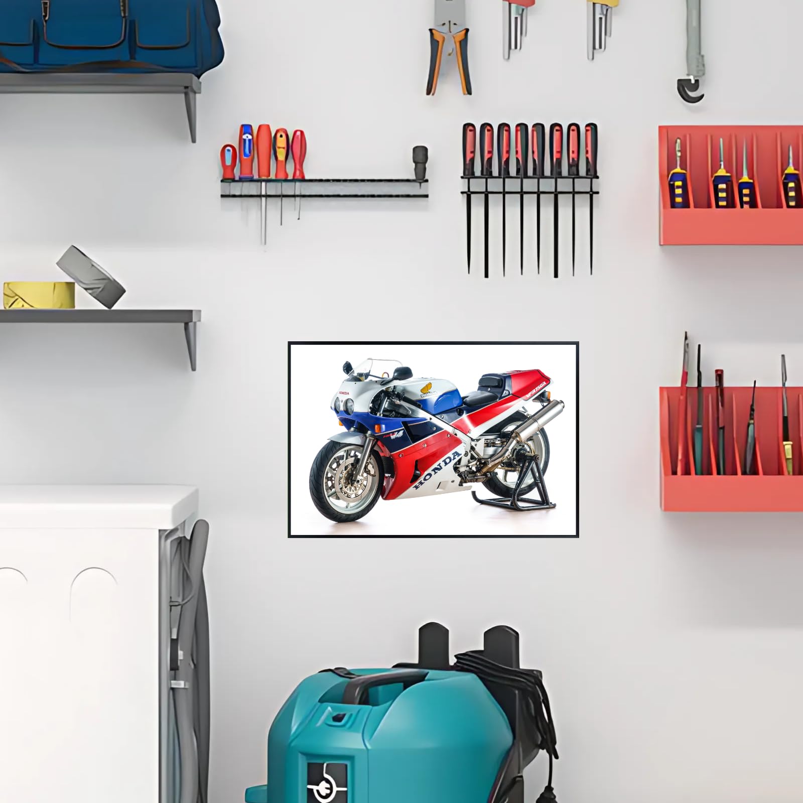 VFR750R RC30 Poster - Sport Motorcycle Wall Art for Living Room, Garage or Man Cave