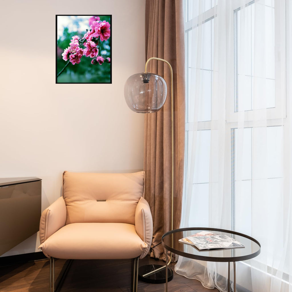 Peach Blossom Wall Art Poster for Home Decor – Botanical Floral Print for Living Room, Bedroom, Office Decoration