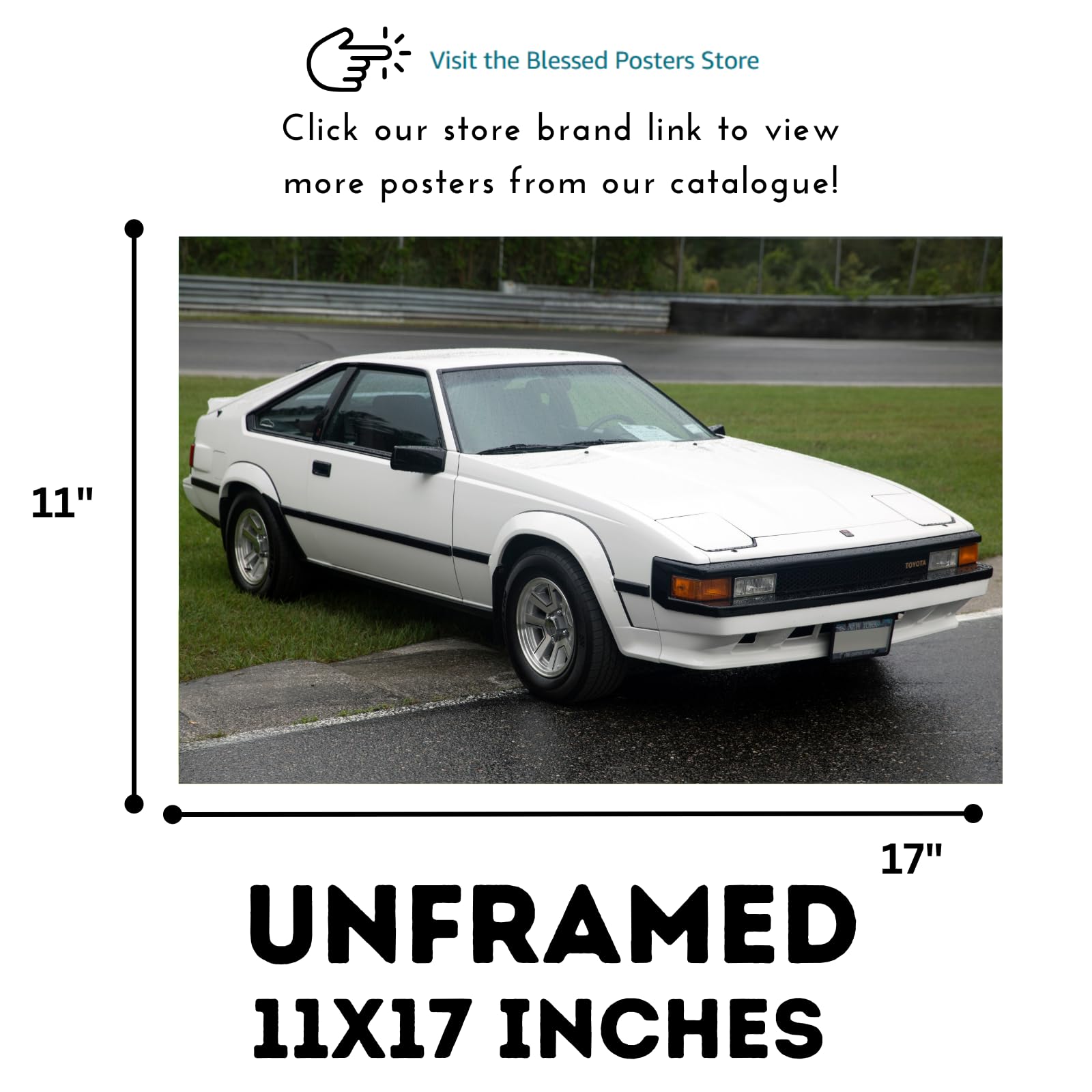 Blessed Posters Toyota Supra MK4 A80 Wall Art – JDM Sports Car Poster for Garage, Bedroom, or Living Room – Classic Japanese Performance Car Print – Automotive Racing Decor Gift