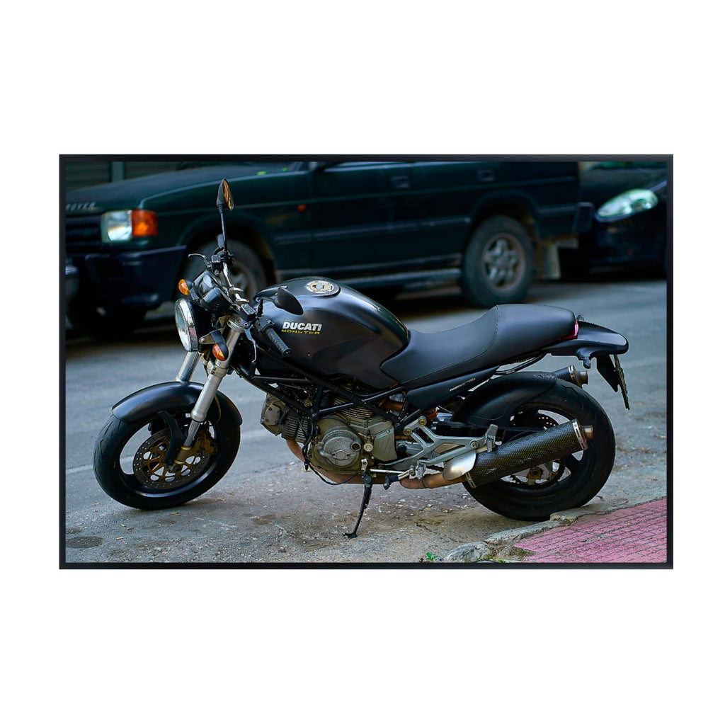 Ducati Monster Motorcycle Poster - Street Bike Wall Decor for Garage, Office, or Man Cave