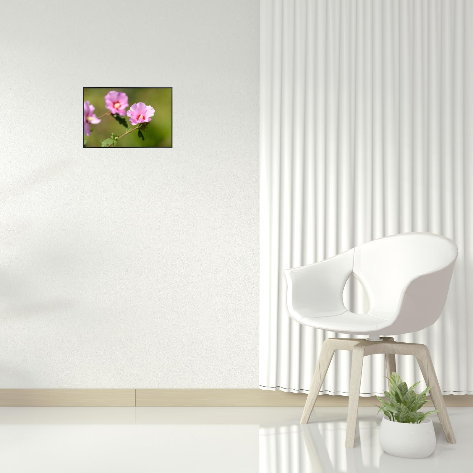 Pink Tropical Hibiscus Wall Art Poster – Vibrant Floral Home Decor, Botanical Print for Living Room, Bedroom, Office, or Nursery