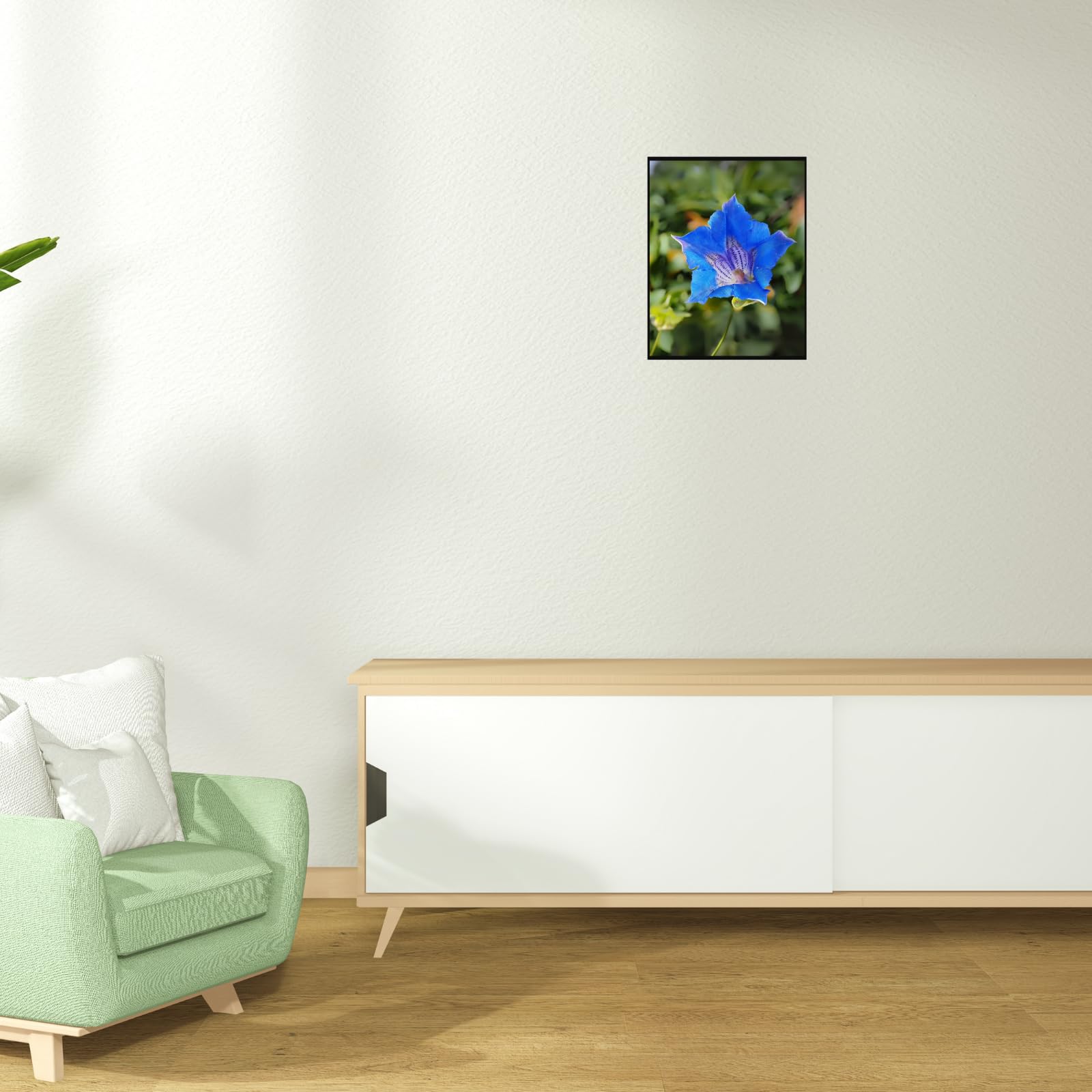 Gentiana Acaulis Botanical Poster – Vintage Flower Wall Art for Home Decor, Nature Illustration Art Print, Botanical Artwork for Living Room, Bedroom, Office