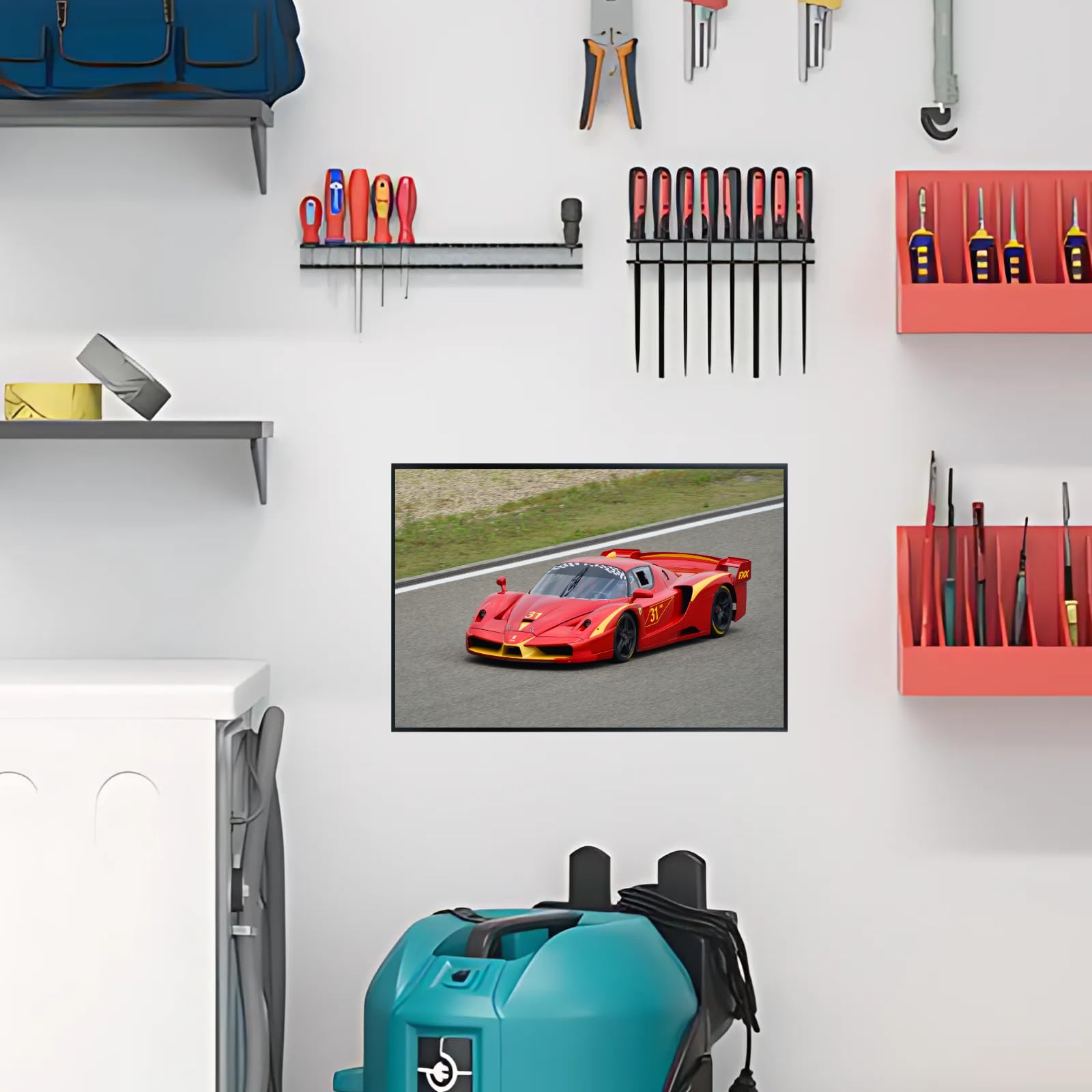 Blessed Posters Ferrari Enzo Poster – Italian Supercar Wall Art Print – Classic Ferrari Racing Car Poster for Garage Office Bedroom Living Room Decor