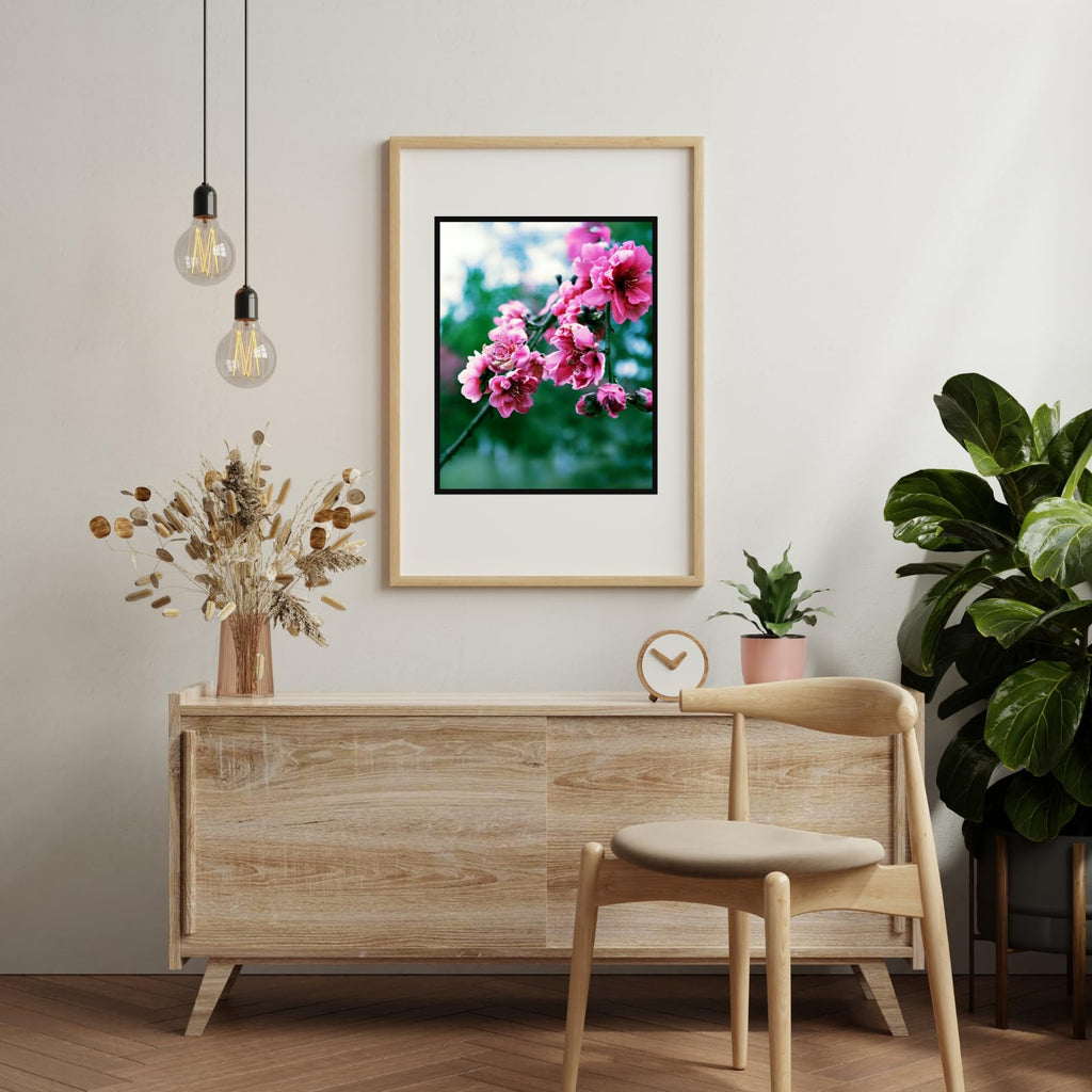 Peach Blossom Wall Art Poster for Home Decor – Botanical Floral Print for Living Room, Bedroom, Office Decoration