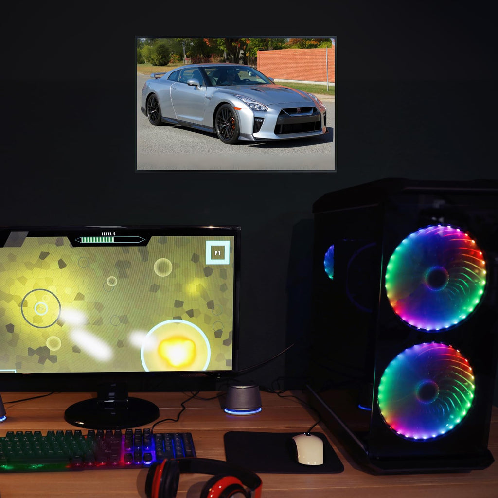 Blessed Posters Nissan GT-R Supercar Poster Luxury Automotive Wall Art for Garage Office Bedroom Living Room Decor