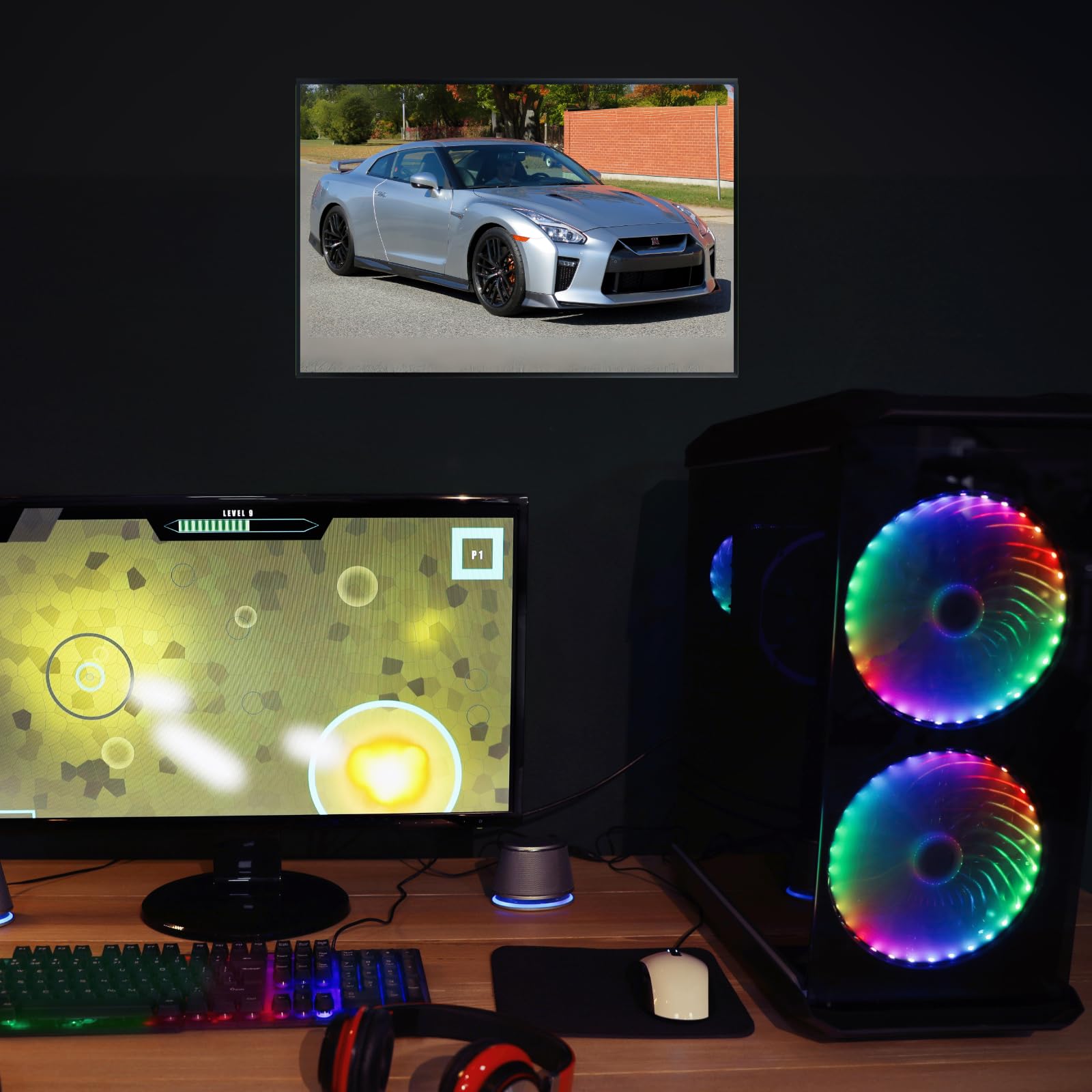 Blessed Posters Nissan GT-R Supercar Poster Luxury Automotive Wall Art for Garage Office Bedroom Living Room Decor