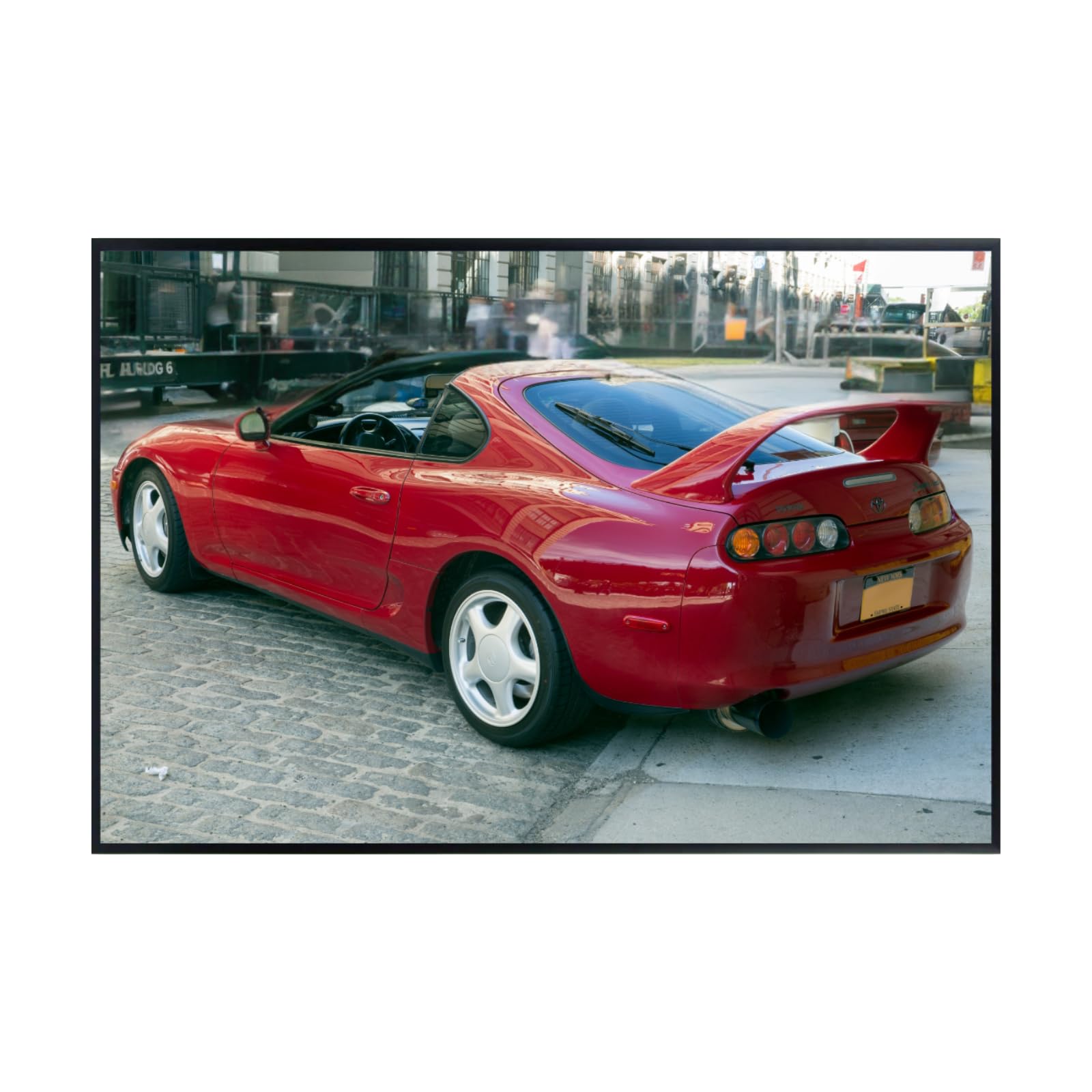 Blessed Posters Toyota Supra MK4 A80 Poster Iconic JDM Exotic Car Wall Art for Garage Office Bedroom Living Room Decor