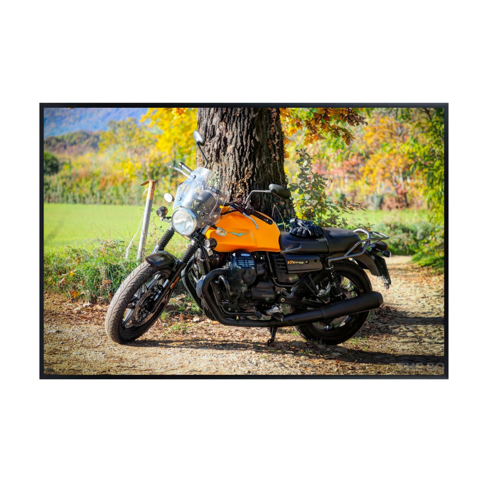 Moto Guzzi Motorcycle Poster - Vintage Motorbike Wall Art Print for Garage Office or Man cave