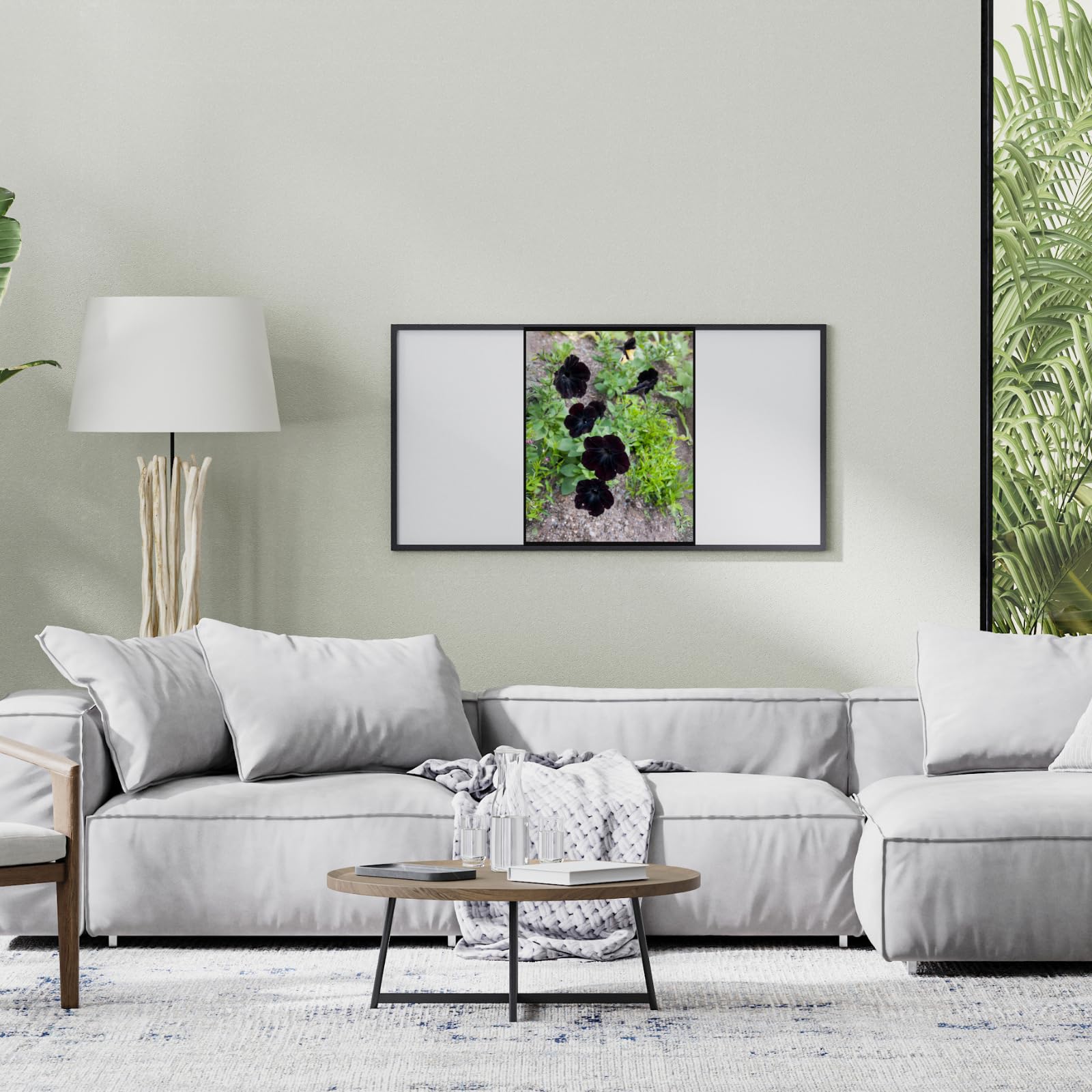 Elegant Black Petunia Flower Wall Art Poster – Botanical Home Decor Print for Living Room, Bedroom, Office, Unframed Wall Decor