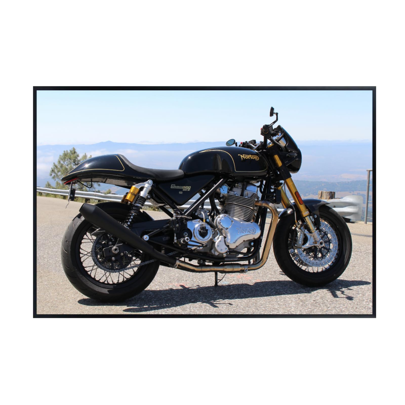 Norton Commando Motorcycle Wall Art – Vintage Bike Wall Deco for Garage, Office, or Living Room