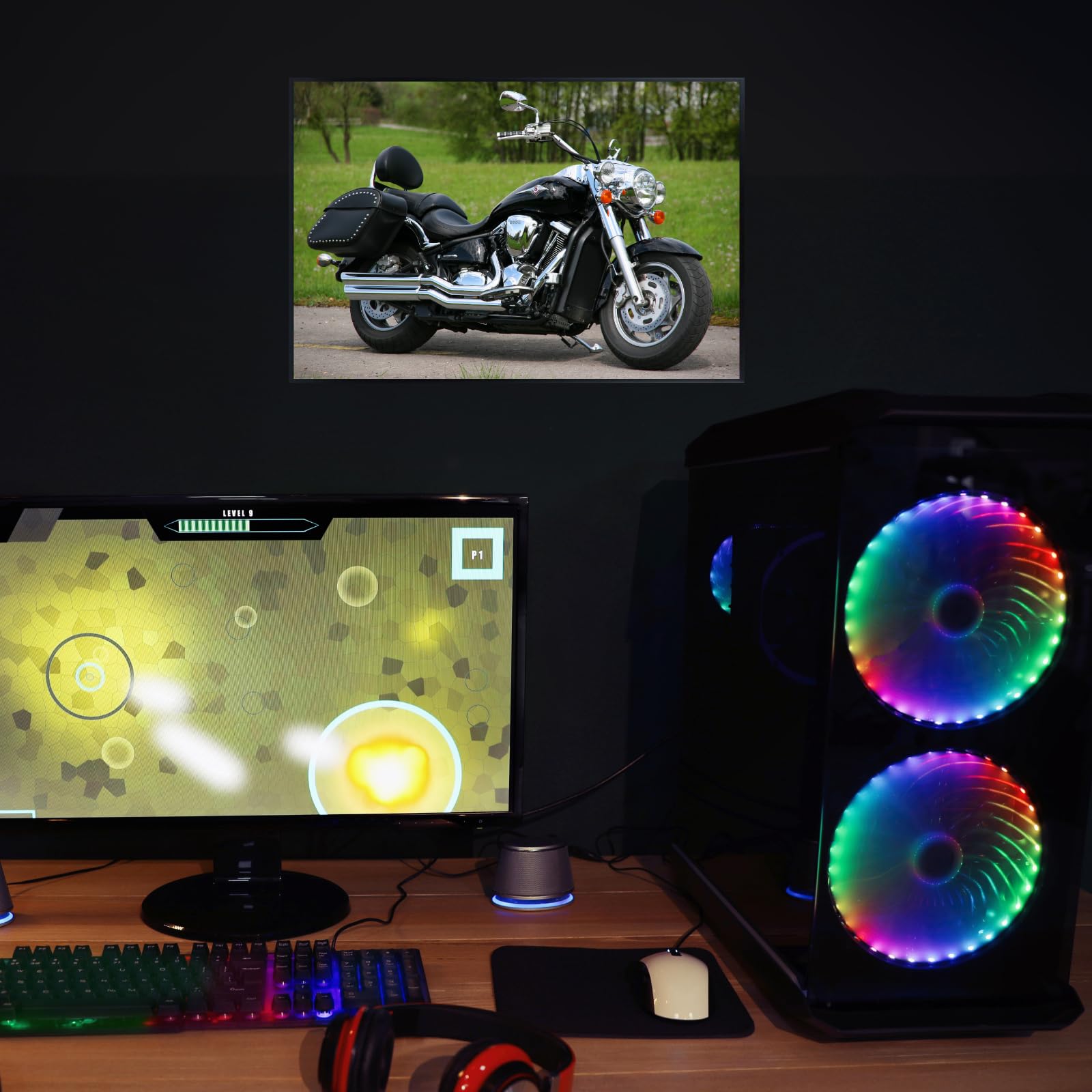 Kawasaki Vulcan S Motorcycle Poster - Cruiser Wall Art Print for Garage, Living Room or Garage