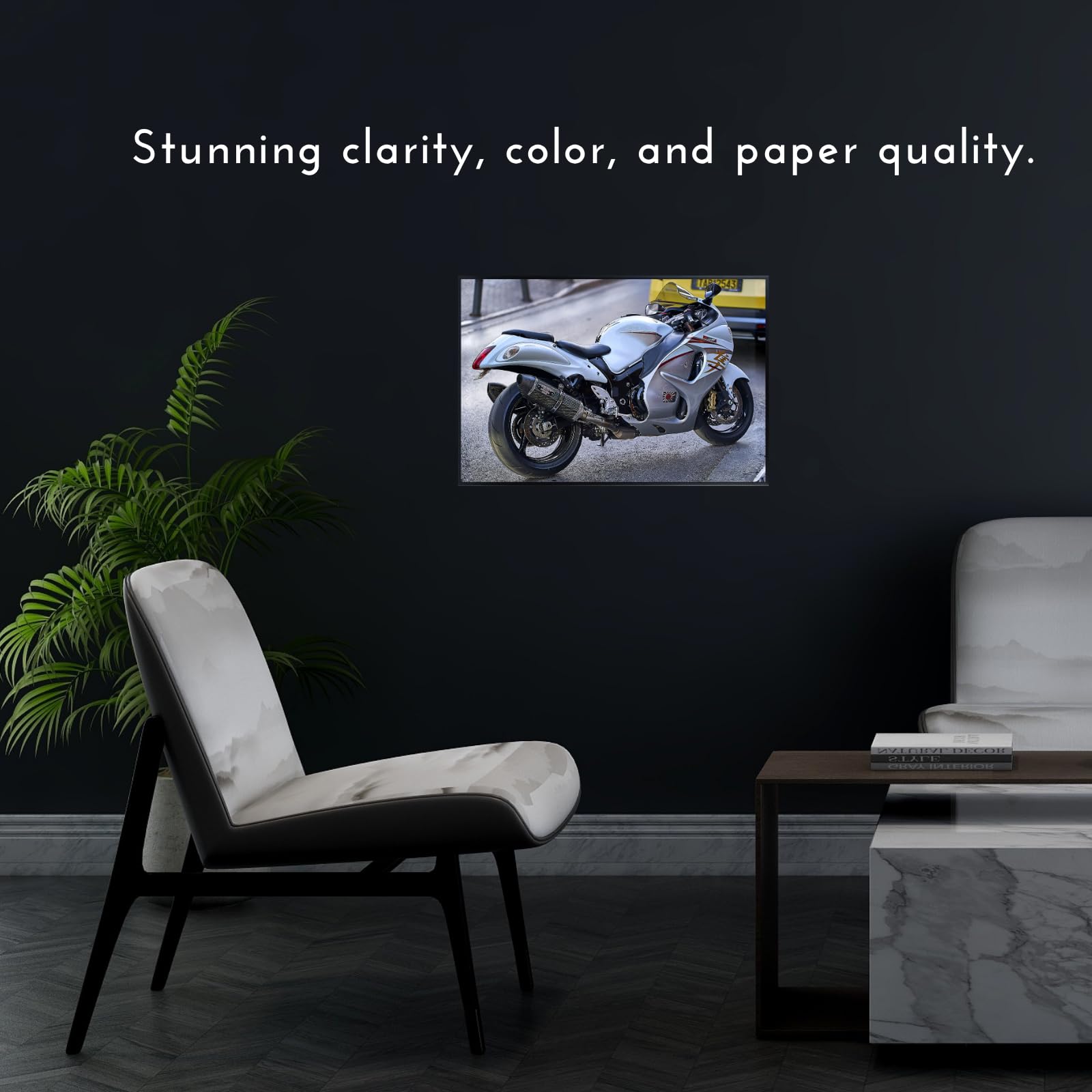 Suzuki Hayabusa Poster - Sport Motorcycle Wall Art for Garage, Office, or Home