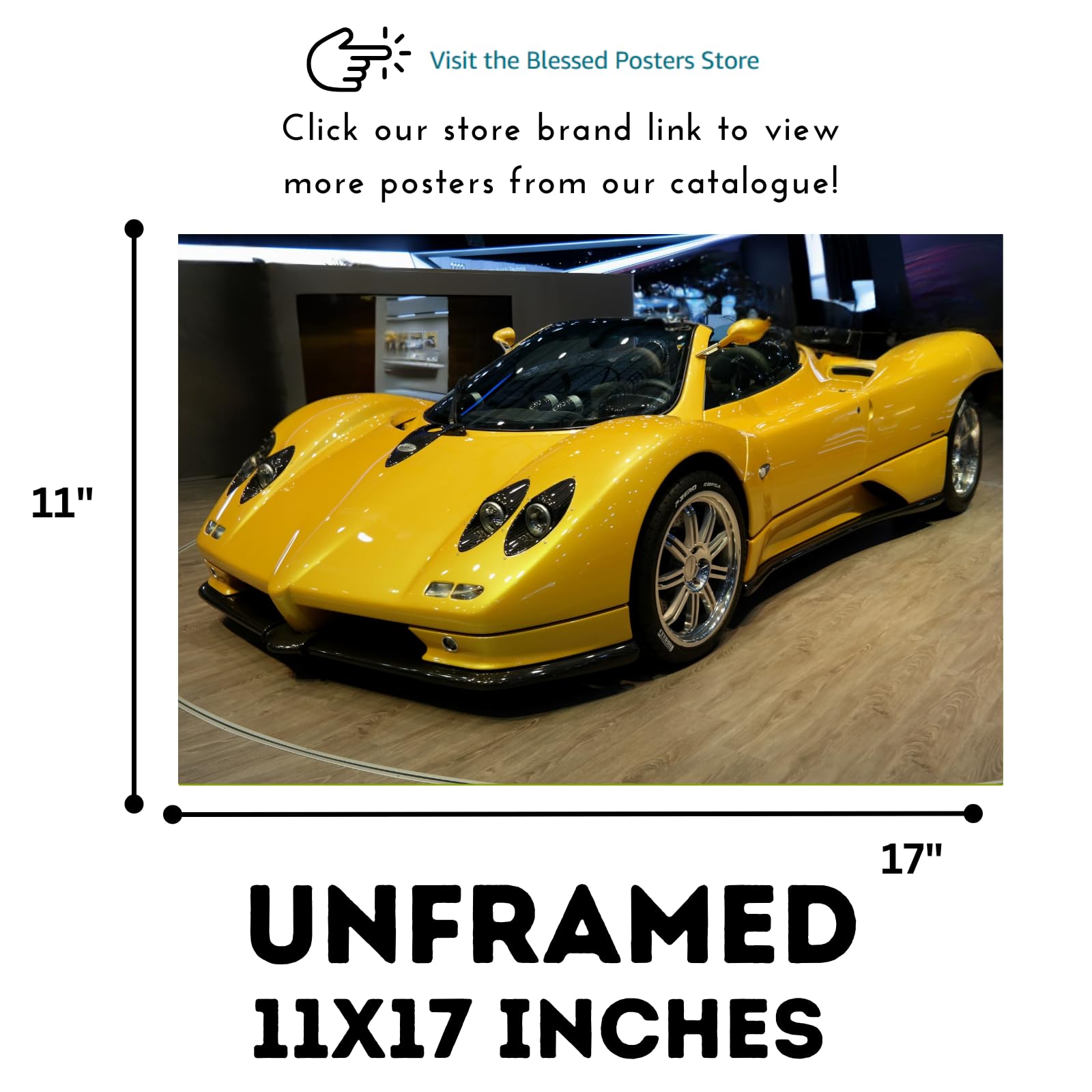 Pagani Zonda Cinque Art Print – Luxury Supercar Poster for Garage, Office, or Living Space – Striking Automotive Wall Decor