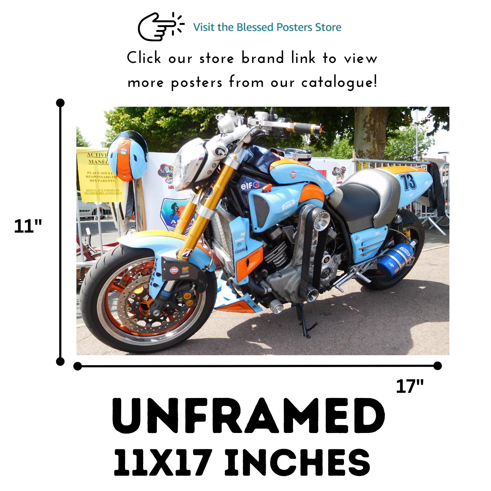 Yamaha VMAX Motorcycle Poster - Premium Wall Art Print for Riders, Garage Decor, Man Cave