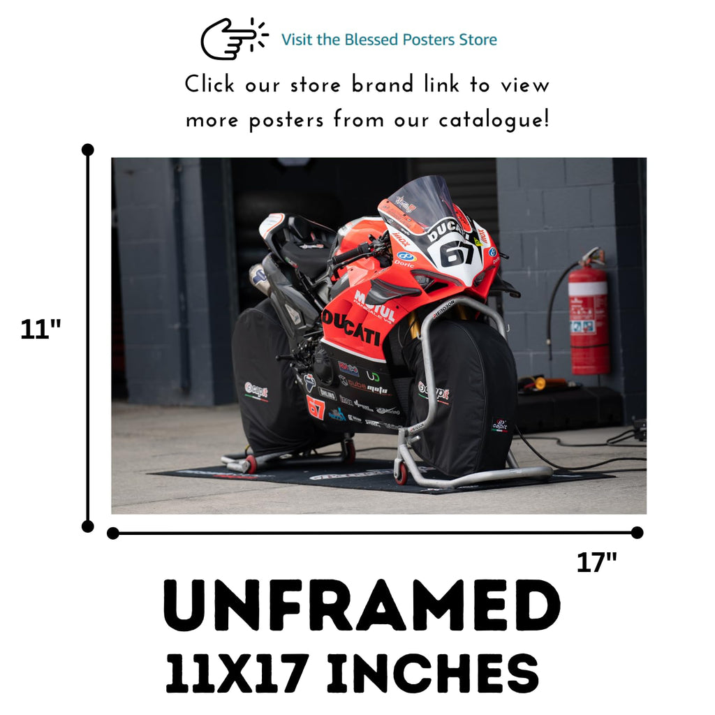 Ducati Panigale V4 Motorcycle Poster – Superbike Wall Decoration for Garage, Bedroom, or Man Cave