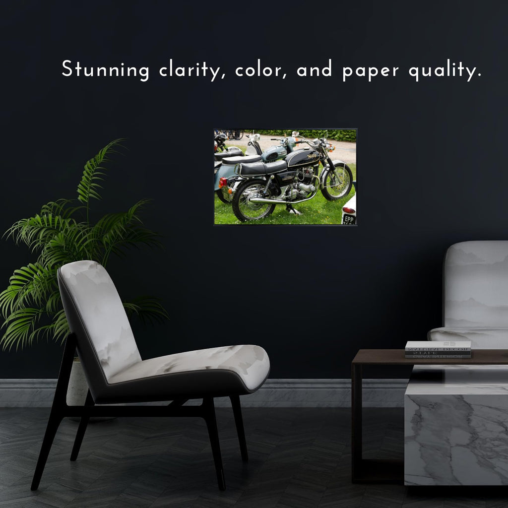 Norton Commando Motorcycle Poster - Classic Bike Wall Art Print for Garage, Office, or Man Cave