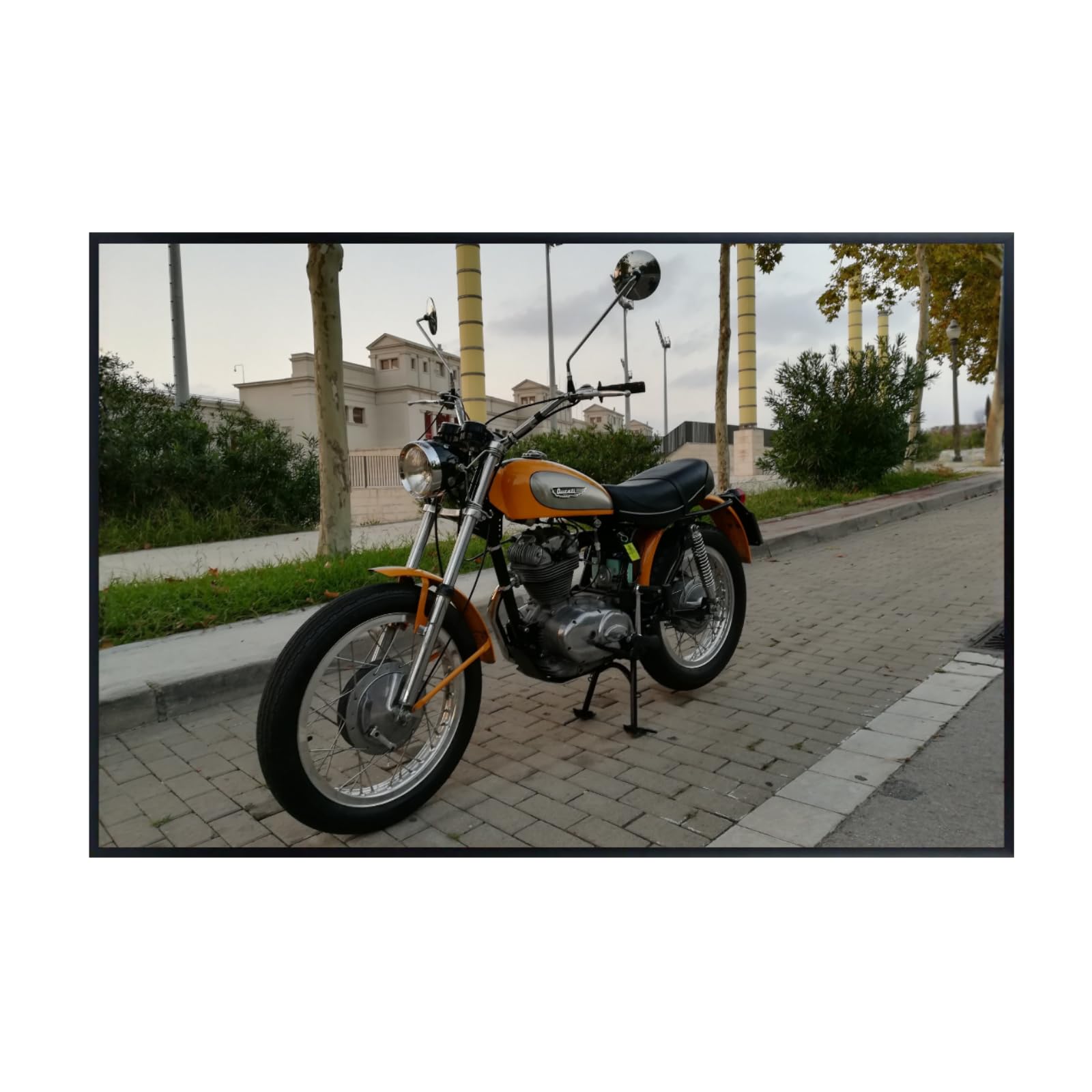Ducati Scrambler Motorcycle Poster - Classic Bike Decor for Garage, Office, Living Room or Man Cave