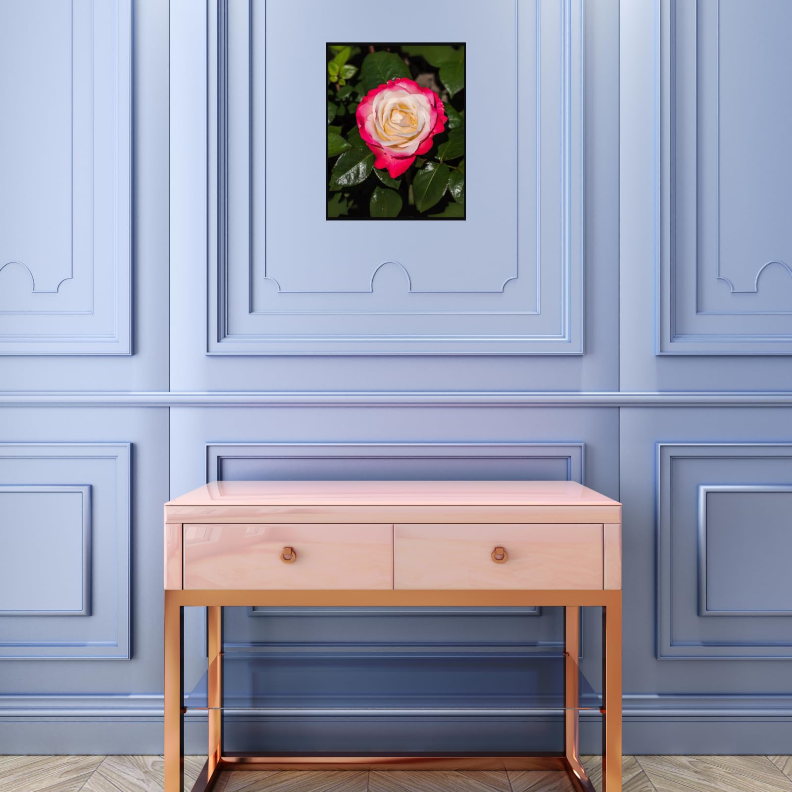 Nostalgie Hybrid Tea Rose Poster – Botanical Wall Art for Home Decor, Vintage Floral Print, Nature-Inspired Artwork for Living Room, Bedroom, Office Walls