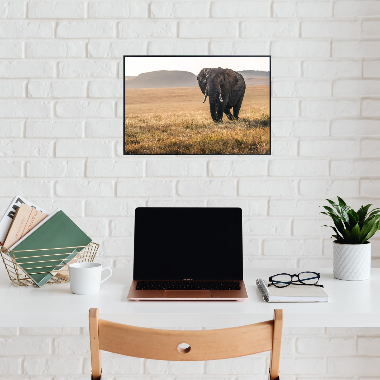 National Park Elephant Wall Art – Wildlife Poster Print for Home, Bedroom, Living Room, or Office Décor
