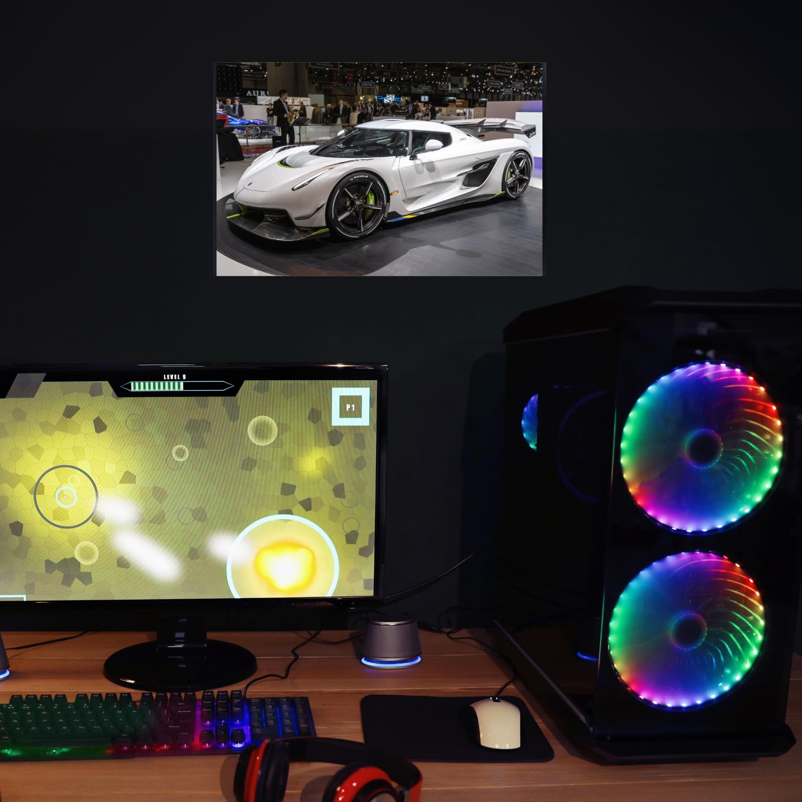 Blessed Posters Koenigsegg Jesko Poster – Luxury Supercar Wall Art Print – Exotic Car Poster for Home Office Garage Décor